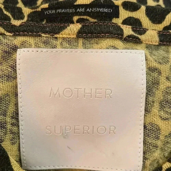 Mother Superior The Sinful Yellow Black Animal Print Knit Top T-Shirt Medium - Picture 10 of 16